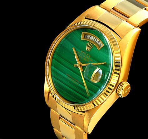 rolex vintage day date rare malachite dial|rolex malachite dials.